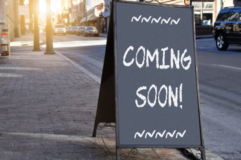 Coming Soon Chalkboard Sign